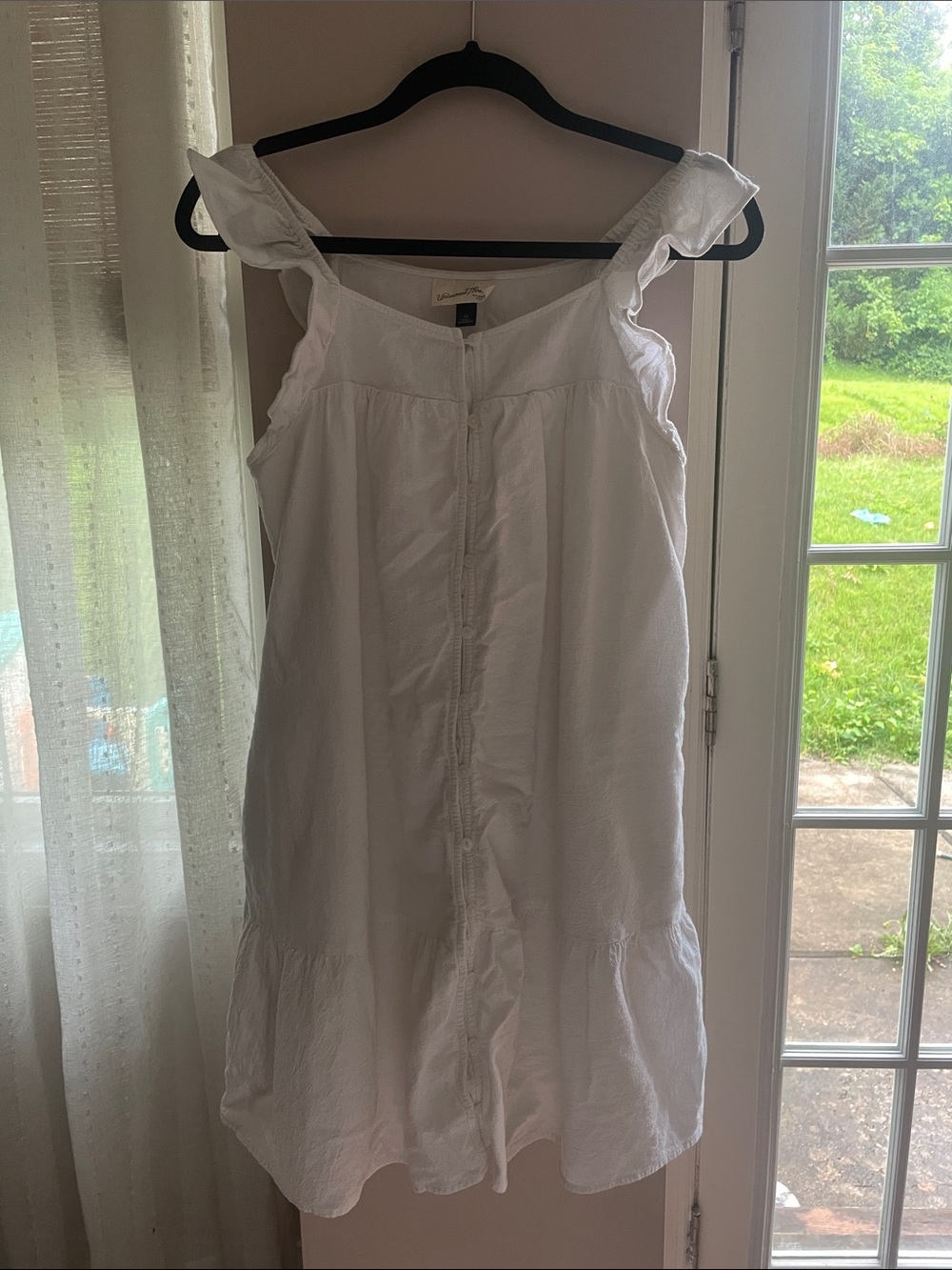 White Cotton Ruffle-Strap Sundress - Picture 1 of 3